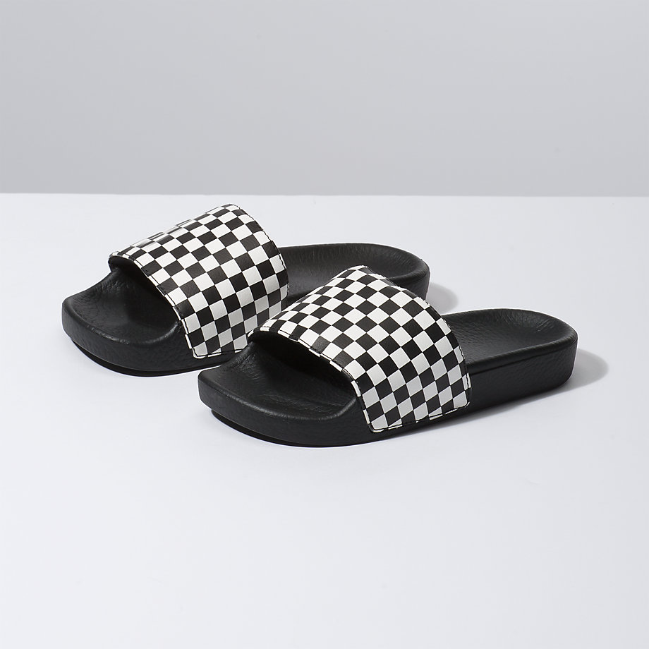 Vans Kiz Çocuk Sandalet Checkerboard Slide-On Jr Beyaz | 13913-585